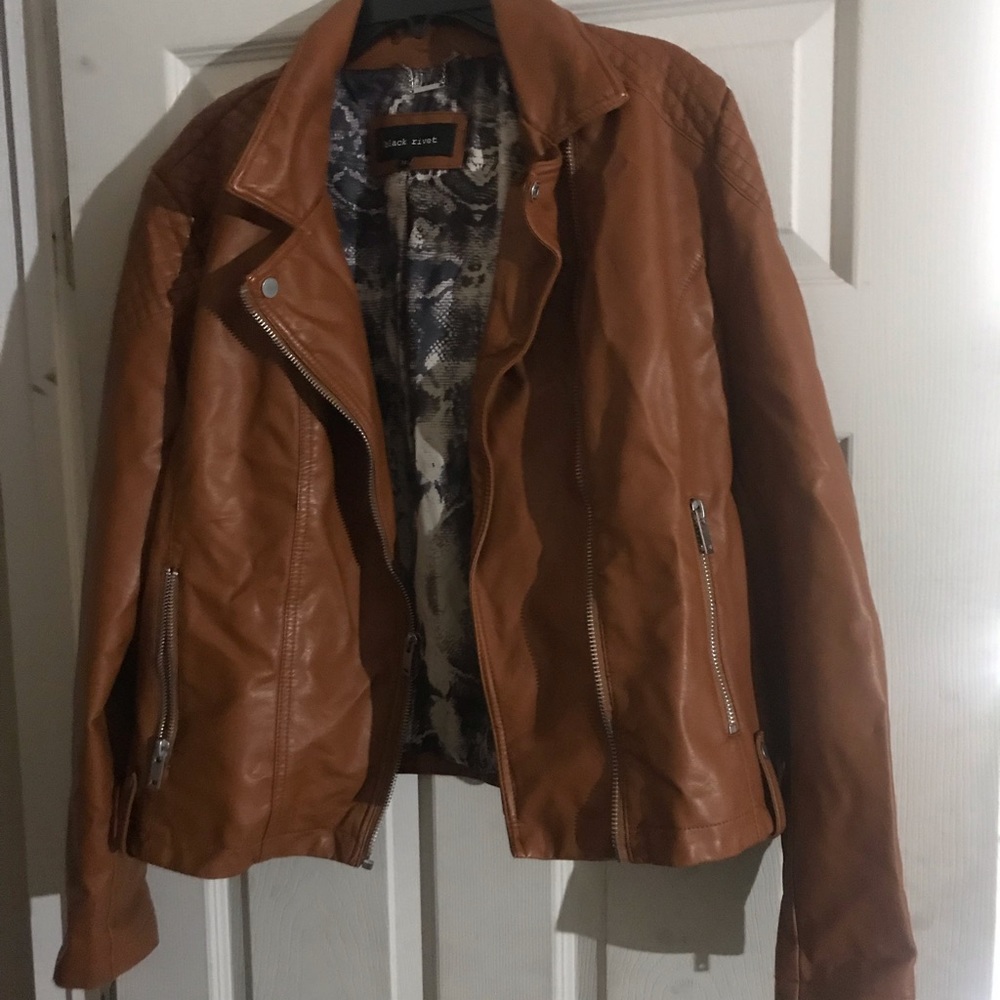 Brown motto jacket